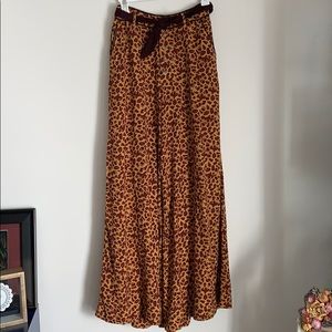 Free People leopard knit Wide leg pants size 0